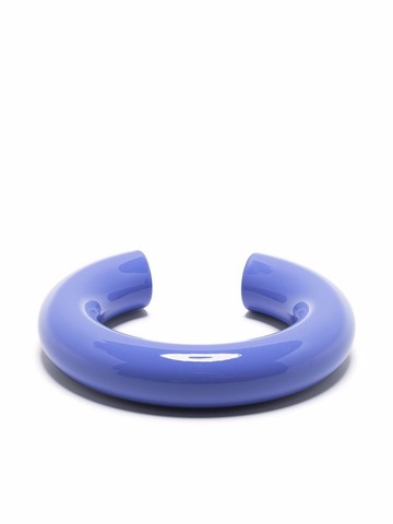 Uncommon Matters - Swell large cyclinder bangle - women - Wood/Lacquer - One Size - Purple