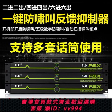 {公司貨 最低價}專業話筒防嘯叫抑制器 全自動KTV舞臺婚慶2進2出6進6出反饋移頻器