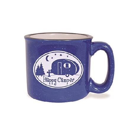 特別価格Happy CamperブルーStoneware Camp Mug 15オンス並行輸入