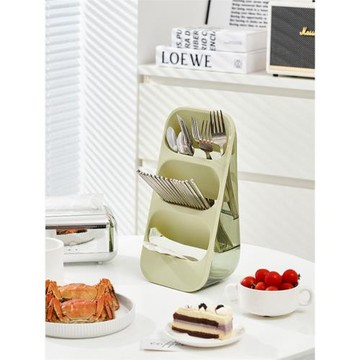 餐具置物架桌面式多層透明塑料筷子刀具收納架筷籠鍋蓋一體菜刀架