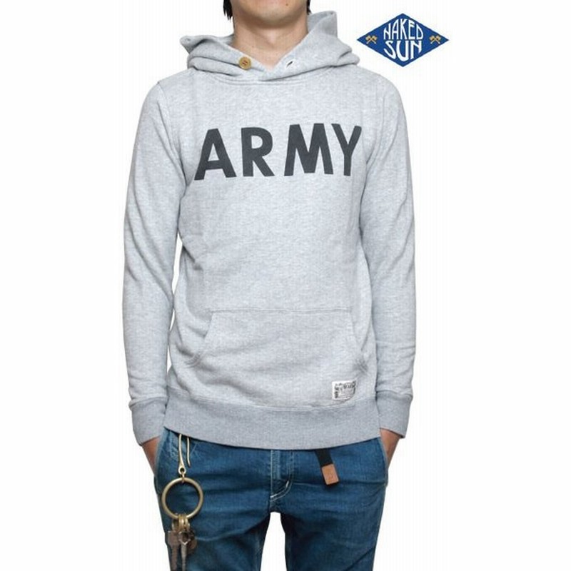 Naked Sun ネイキッドサン Army Sweat Parka プルオーバー Army パーカー Gray 通販 Lineポイント最大get Lineショッピング