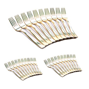 Partyhae 居家派對鍍金叉子  金黃色  3套