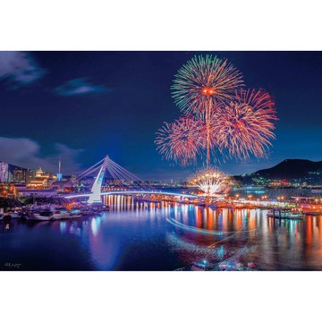 夜光拼圖(S300片)-淡水情人橋煙火秀