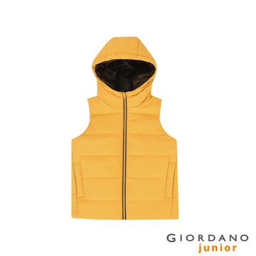 GIORDANO  童裝立領連帽鋪棉背心 - 43 杏黃