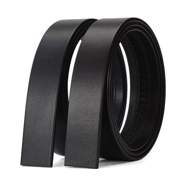 男無牙無孔自動扣皮帶