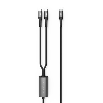 Feeltek Gemini USB-C to 雙C 100W 一轉二智慧分流傳輸充電線1.5m (iPhone18系列適用)