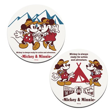 【Disney 迪士尼】軟式珪藻土吸水杯墊-登山系列 冒險米奇米妮 （2入/組） （10x10x0.5cm） _廠商直送