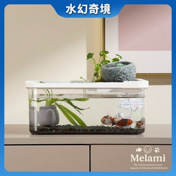 【水幻奇境】滾石生態魚缸 魚缸 桌面魚缸 辦公室佈置 小魚缸 水族造景 風水