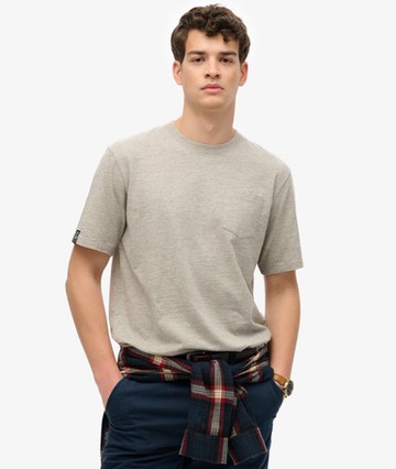 Superdry Men's The Merchant Store- Pocket T-shirt Grey Size: XL