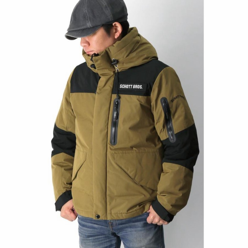 ショット) Schott 2トーン ダウン パーカー ジャケット ダウン