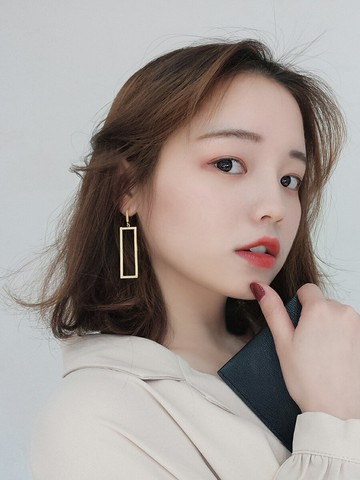 簡約冷淡風金屬幾何耳環通勤新款潮韓國網紅氣質耳夾無耳洞耳釘女