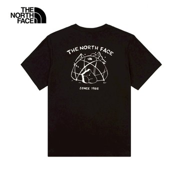 【情侶款】The North Face北面男女款黑色純棉大尺寸印花短袖T恤｜8EYNJK3
