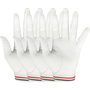 Brence 女性用全羊皮經典高爾夫手套 左手專用 4入組  FREE  4個  白色