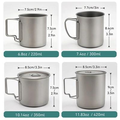 キャンプマグカップチタン 食器 調理器具 食器付き屋外キッチン用品 ツーリング調理器具 カップ