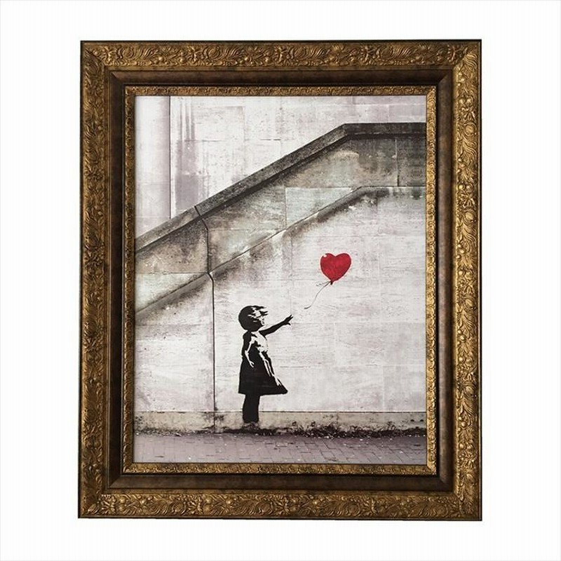 【BANKSY】新品 バンクシー  風船と少女 額縁 デザイン パーカー