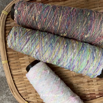 4款漸變色結子豆豆珠紗 復古特色毛線 編織手工線 特色線 特殊線 捕夢網流蘇手帳DIY混線