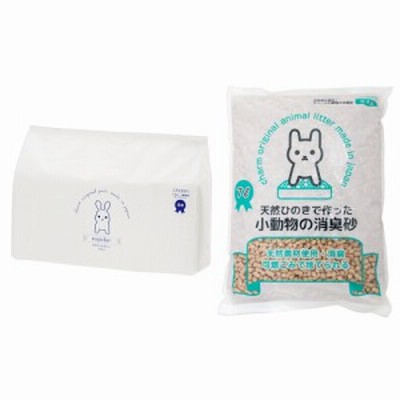 うさぎ用　レギュラー　薄型　５０枚（４５ｃｍ×３４ｃｍ）＋　天然ひのきでつくった　小動物の消臭砂　７L　国産 ペットシーツ(犬 