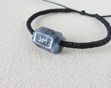 【金剛結】本命年【六字大明咒】路路通翡翠韓國蠟線手鍊Gd04開運