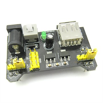 面包板 電源模塊 兼容5V 3.3V  MB-102電源板 雙路5V/3.3黑色