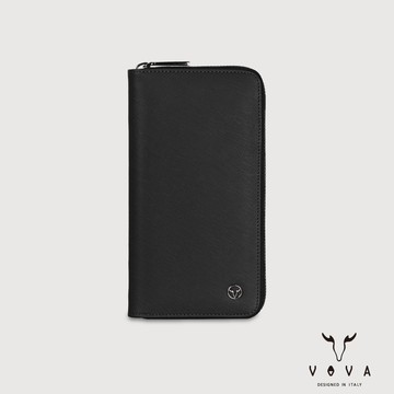 【VOVA 沃汎】台灣總代理 卡西安 23卡拉鍊長夾-黑色/VA134W044BK