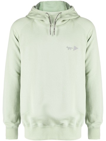 Maison Kitsuné - x And Wander logo-patch hoodie - men - Cotton/Polyester - 5 - Green