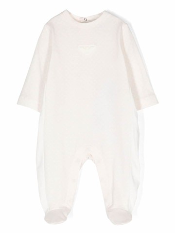 Emporio Armani Kids - logo-print cotton pyjamas - kids - Cotton - 3 mth - Neutrals