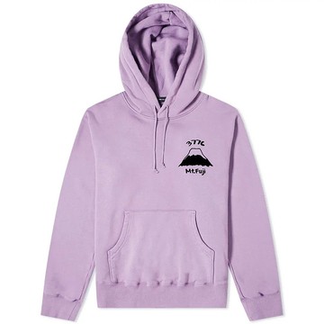 左胸 Mt Fuji 3776 刷毛帽T 中性版 紫色   富士山 日本 東京