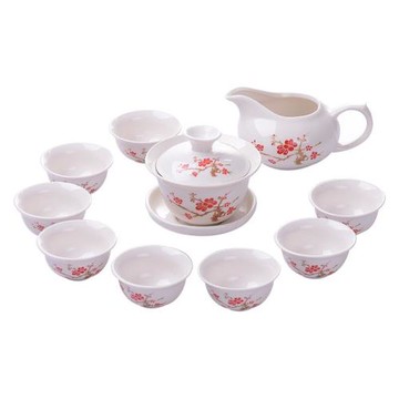 茶具套裝青花陶瓷家用泡茶器功夫蓋碗整套簡約辦公室會客茶杯特價