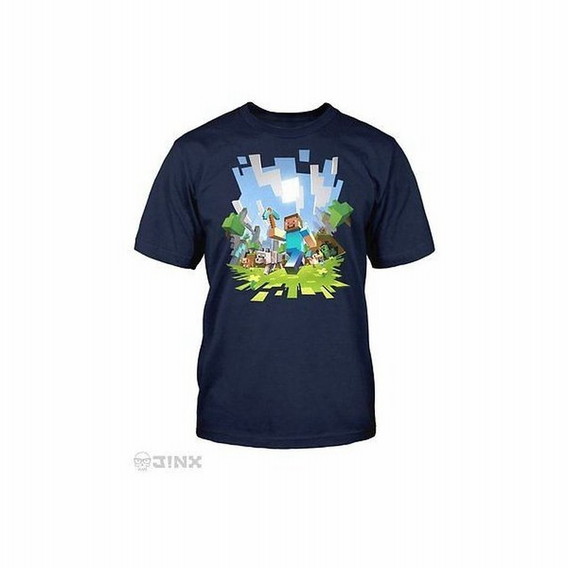 アメリカ人気キャラクター Tシャツ マインクラフト Minecraft Adventurer Officially Licensed Men S T Shirt Navy Blue Medium 通販 Lineポイント最大0 5 Get Lineショッピング