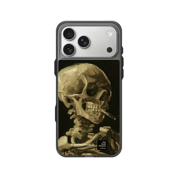 iPhone 17 Pro Max Clear (相機按鈕) 酷墨灰 - Van Gogh Museum - Crâne de squelette fumant une cigarette