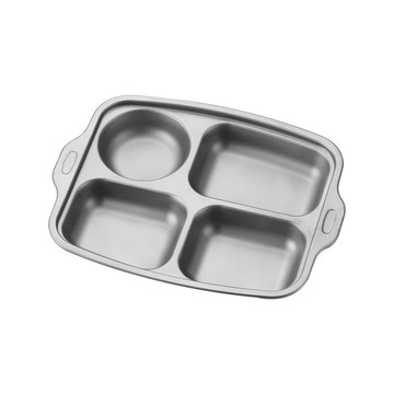 TEMPEST 純鈦分隔盤 25x22x3.5cm 純鈦餐盤 高純度鈦餐盤 輕量設計 健康環保餐盤 鈦合金餐食器