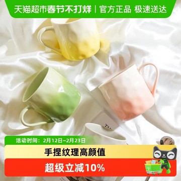 舍里奶呼呼馬克杯高顏值漸變辦公室水杯情侶閨蜜對杯咖啡杯套裝