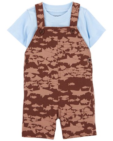 Baby Shark Print Shortall Set