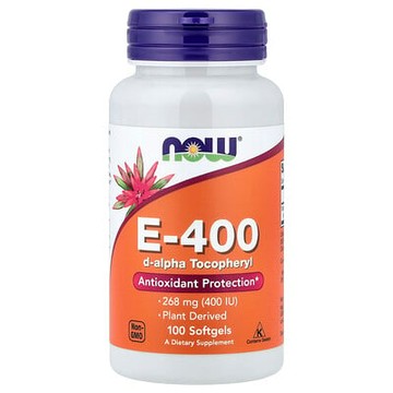 NOW Foods, E-400，268 毫克（400 國際單位），100 粒軟凝膠