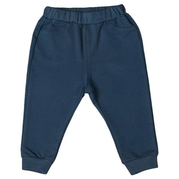 akachan honpo - 10分經典褲-毛圈內裡 寬鬆合身款-深藍色