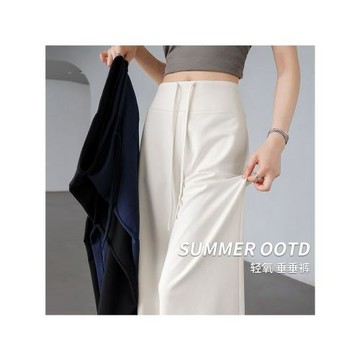 清倉撿漏~休閑運動褲女2026春夏小個子垂感直筒闊腿瑜伽微喇褲子
