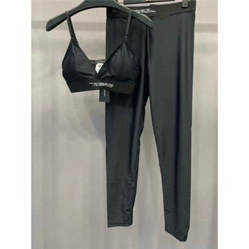 2025新款女士黑色高彈速干文胸長褲套裝跑步瑜伽修身性感運動裝