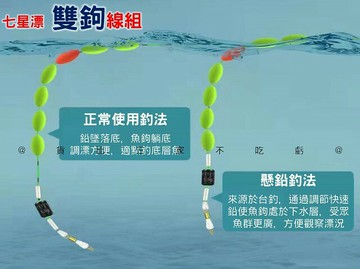 七星漂雙鉤線組 傳統天鉤 釣線 魚勾 靈敏 巨物 淡水 天平串鉤 子線 釣具 手綁主線 強拉力 無倒刺 池釣 不纏線