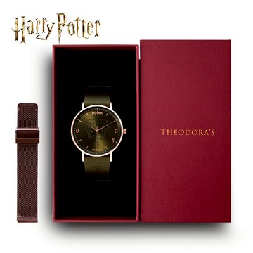 【THEODORA'S】限定禮盒哈利波特手錶+錶帶-史萊哲林-瘋馬皮英倫綠【希奧朵拉】送男生 送女生 情侶