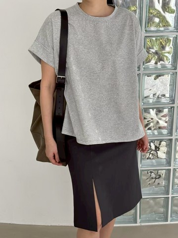 早春好精神純色棉T｜顯氣色寬版短袖・韓系百搭不貼身上衣