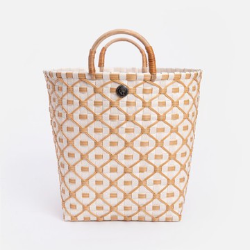 Handed By Ivy&Rose編織提把收納籃M 香檳白