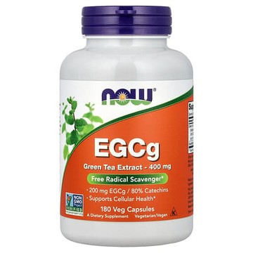 NOW Foods, EGCg 綠茶提取物素食膠囊，400 毫克，180 粒
