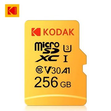 柯達KODAK MicroSD 256GB (UHS-I U3/V30/A1)高速記憶卡-黃色