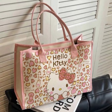 kitty 包包🎀 ins森系百搭單肩大容量上課通勤外出 kitty帆布袋 kitty托特包 kitty手提袋 手提包