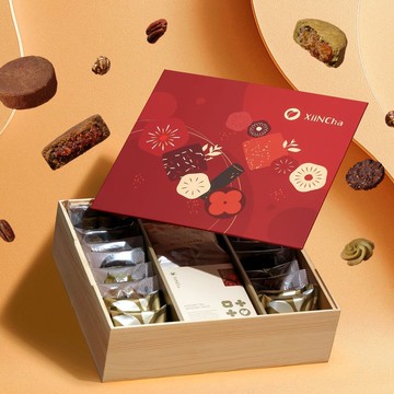 新年禮盒 | 松木精裝  茶點x茶包 24入 包種烏龍蛋捲&紅玉鳳梨酥