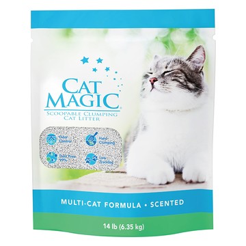 CAT MAGIC 魔淨貓 貓砂 除臭 低粉塵 緊密結塊 天然鈉基膨潤土 多貓適用配方  淡洋甘菊味  6.35kg  1包