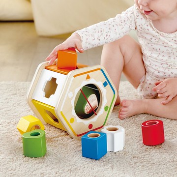 【週歲禮物】德國Hape 多彩分類積木盒