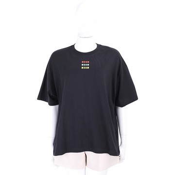 MSGM 彩色字印花黑色短袖TEE T恤(女款)