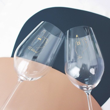 Minimalist簡單愛系列|定制一生一世紅酒對杯—文字雕刻