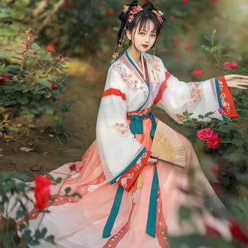 晉制交領齊腰襦裙學生春秋款漢服